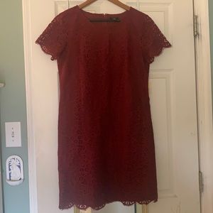 Ann Taylor petite 8 wine red lace dress!